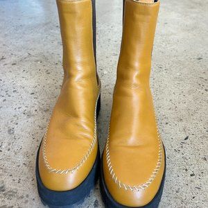 Ulla Johnson mustard yellow leather boots